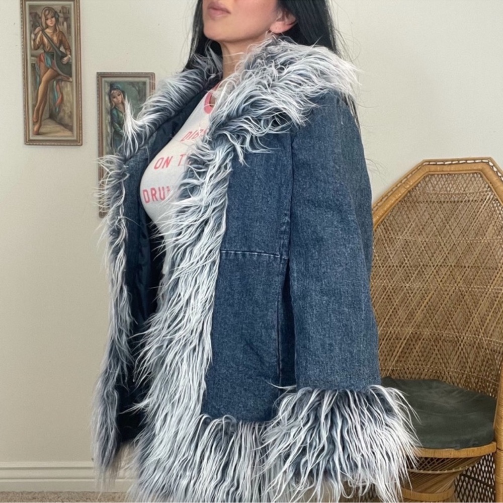 🎸 PENNY LANE STYLE DENIM COAT ✌🏽RARE GEM 💎 - Picture 6 of 12